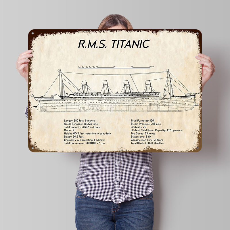 Tech Room Accessories - Póster Metálico de RMS Titanic con