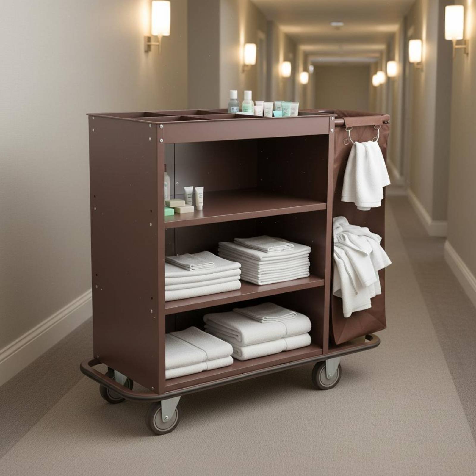 Tech Room Accessories - Carro de Limpieza Multifuncional para Hotel,