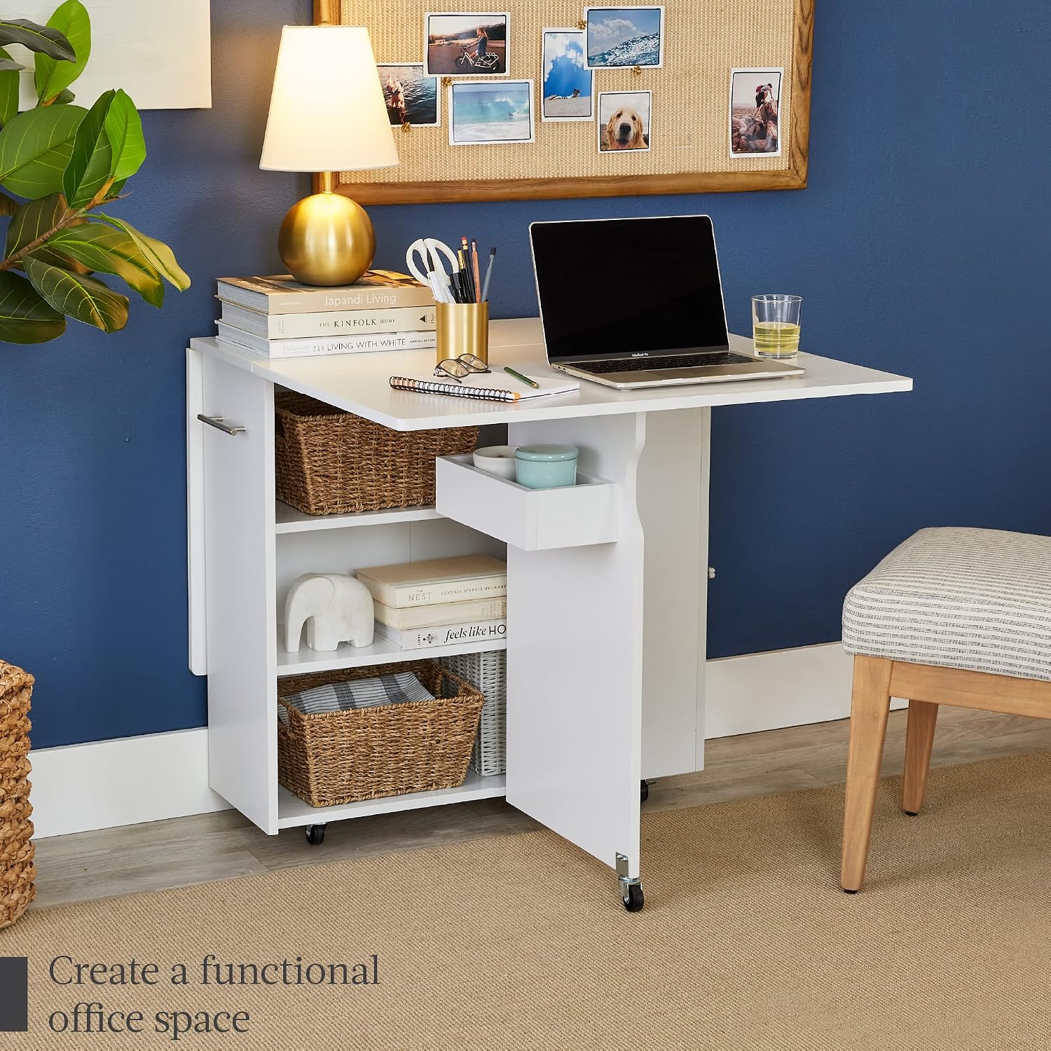Mesa de comedor plegable, escr - Tech Room Accessories reseña y precio