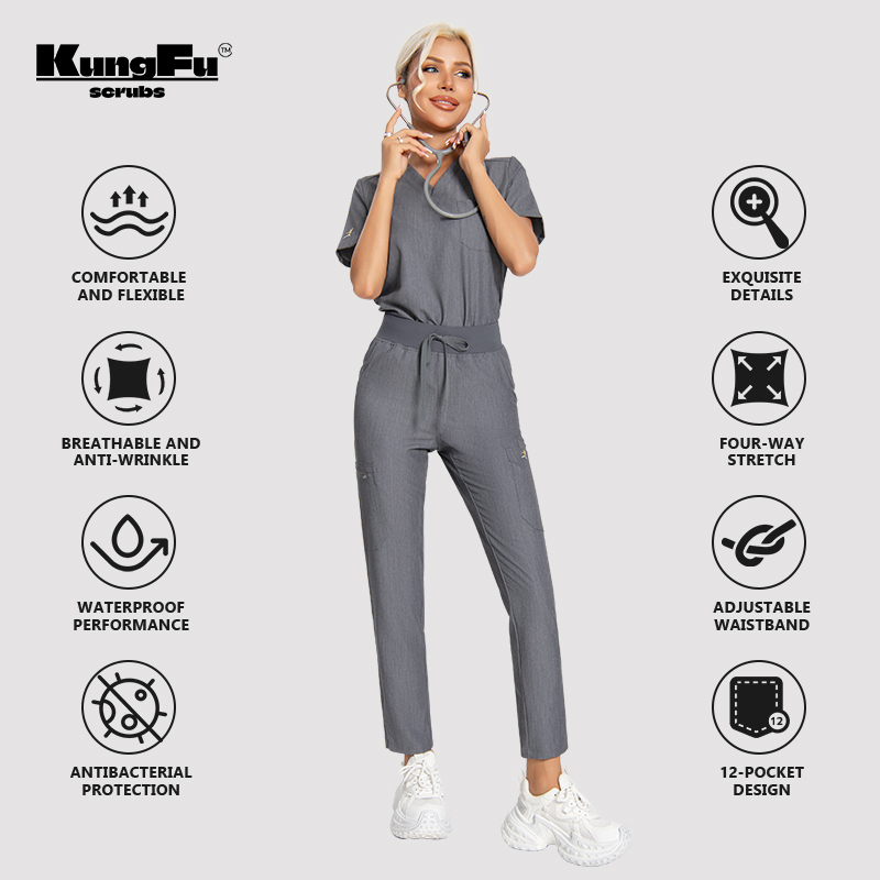 KUNGFU SCRUBS mujeres enfermer - Vet Tech Accessories reseña y precio